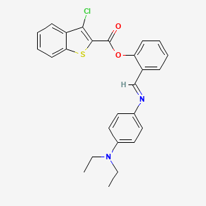 2-[(E)-{[4-(diethylamino)phenyl]imino}methyl]phenyl 3-chloro-1-benzothiophene-2-carboxylate