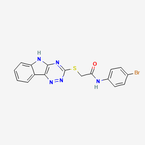 N-(4-bromophenyl)-2-(5H-[1,2,4]triazino[5,6-b]indol-3-ylsulfanyl)acetamide