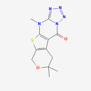 4,4,10-trimethyl-5-oxa-8-thia-10,12,13,14,15-pentazatetracyclo[7.7.0.02,7.011,15]hexadeca-1(9),2(7),11,13-tetraen-16-one