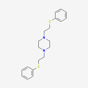 molecular formula C20H26N2S2 B11544326 1,4-Bis[2-(phenylsulfanyl)ethyl]piperazine 