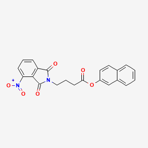 molecular formula C22H16N2O6 B11544375 naphthalen-2-yl 4-(4-nitro-1,3-dioxo-1,3-dihydro-2H-isoindol-2-yl)butanoate 