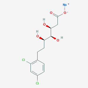 molecular formula C13H15Cl2NaO5 B115444 2,6,7-Trideoxy-7-C-(2,4-dichlorophenyl)heptonic acid CAS No. 141267-47-2
