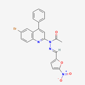 molecular formula C22H15BrN4O4 B11544501 N-(6-bromo-4-phenylquinolin-2-yl)-N'-[(E)-(5-nitrofuran-2-yl)methylidene]acetohydrazide 