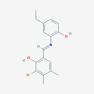 molecular formula C17H18BrNO2 B11544587 2-Bromo-6-[(E)-[(5-ethyl-2-hydroxyphenyl)imino]methyl]-3,4-dimethylphenol 