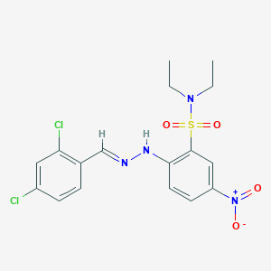 2-[(2E)-2-(2,4-dichlorobenzylidene)hydrazinyl]-N,N-diethyl-5-nitrobenzenesulfonamide