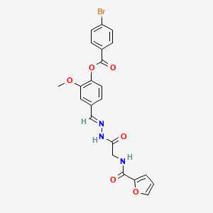 4-[(E)-({2-[(Furan-2-YL)formamido]acetamido}imino)methyl]-2-methoxyphenyl 4-bromobenzoate