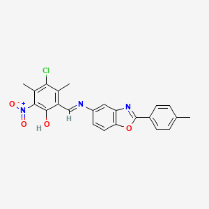 4-chloro-3,5-dimethyl-2-[(E)-{[2-(4-methylphenyl)-1,3-benzoxazol-5-yl]imino}methyl]-6-nitrophenol