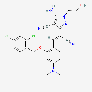 5-amino-3-[(Z)-1-cyano-2-{2-[(2,4-dichlorobenzyl)oxy]-4-(diethylamino)phenyl}ethenyl]-1-(2-hydroxyethyl)-1H-pyrazole-4-carbonitrile