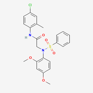 N-(4-Chloro-2-methylphenyl)-2-[N-(2,4-dimethoxyphenyl)benzenesulfonamido]acetamide