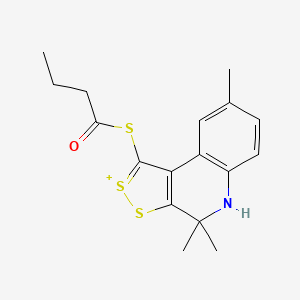 1-(Butanoylsulfanyl)-4,4,8-trimethyl-4,5-dihydro[1,2]dithiolo[3,4-c]quinolin-2-ium