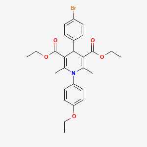 molecular formula C27H30BrNO5 B11544685 Diethyl 4-(4-bromophenyl)-1-(4-ethoxyphenyl)-2,6-dimethyl-1,4-dihydropyridine-3,5-dicarboxylate 