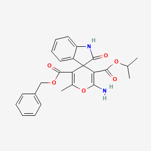 5-O'-benzyl 3-O'-propan-2-yl 2'-amino-6'-methyl-2-oxospiro[1H-indole-3,4'-pyran]-3',5'-dicarboxylate