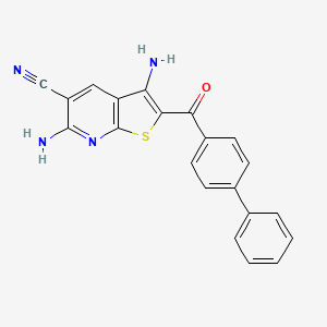 3,6-Diamino-2-(biphenyl-4-ylcarbonyl)thieno[2,3-b]pyridine-5-carbonitrile