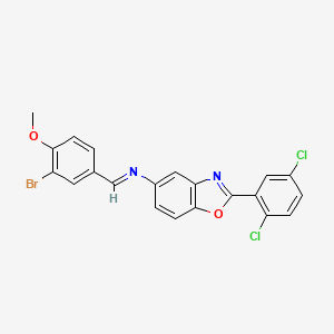 N-[(E)-(3-bromo-4-methoxyphenyl)methylidene]-2-(2,5-dichlorophenyl)-1,3-benzoxazol-5-amine