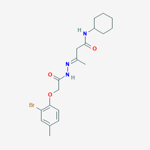 (3E)-3-{[(2-bromo-4-methylphenoxy)acetyl]hydrazono}-N-cyclohexylbutanamide