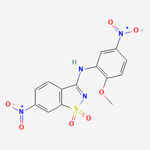 3-(2-methoxy-5-nitroanilino)-6-nitro-1H-1,2-benzisothiazole-1,1-dione