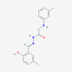 N'-[(E)-(2-hydroxy-5-methylphenyl)methylidene]-2-[(3-methylphenyl)amino]acetohydrazide (non-preferred name)