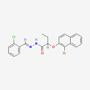 molecular formula C21H18BrClN2O2 B11544798 2-[(1-bromonaphthalen-2-yl)oxy]-N'-[(E)-(2-chlorophenyl)methylidene]butanehydrazide 