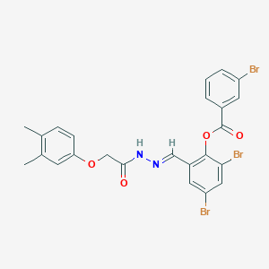 2,4-dibromo-6-[(E)-{2-[(3,4-dimethylphenoxy)acetyl]hydrazinylidene}methyl]phenyl 3-bromobenzoate