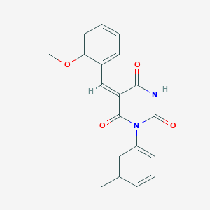 (5E)-5-[(2-methoxyphenyl)methylidene]-1-(3-methylphenyl)-1,3-diazinane-2,4,6-trione