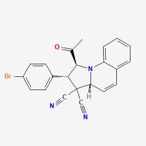 molecular formula C22H16BrN3O B11544853 (1S,2S,3aR)-1-acetyl-2-(4-bromophenyl)-1,2-dihydropyrrolo[1,2-a]quinoline-3,3(3aH)-dicarbonitrile 