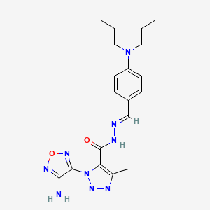 molecular formula C19H25N9O2 B11544863 1-(4-Amino-1,2,5-oxadiazol-3-YL)-N'-[(E)-[4-(dipropylamino)phenyl]methylidene]-4-methyl-1H-1,2,3-triazole-5-carbohydrazide 