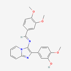 5-(3-{[(1E)-(3,4-dimethoxyphenyl)methylene]amino}imidazo[1,2-a]pyridin-2-yl)-2-methoxyphenol