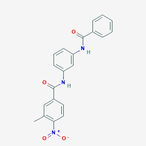 molecular formula C21H17N3O4 B11544874 N-(3-benzamidophenyl)-3-methyl-4-nitrobenzamide 