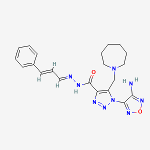 molecular formula C21H25N9O2 B11544900 1-(4-amino-1,2,5-oxadiazol-3-yl)-5-(azepan-1-ylmethyl)-N'-[(1E,2E)-3-phenylprop-2-en-1-ylidene]-1H-1,2,3-triazole-4-carbohydrazide 