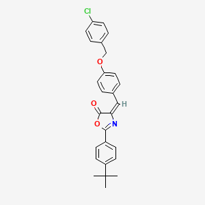 molecular formula C27H24ClNO3 B11544968 (4E)-2-(4-tert-butylphenyl)-4-{4-[(4-chlorobenzyl)oxy]benzylidene}-1,3-oxazol-5(4H)-one 