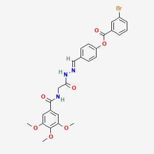 4-[(E)-({2-[(3,4,5-Trimethoxyphenyl)formamido]acetamido}imino)methyl]phenyl 3-bromobenzoate