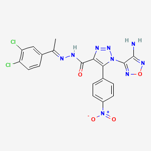 1-(4-amino-1,2,5-oxadiazol-3-yl)-N'-[(1E)-1-(3,4-dichlorophenyl)ethylidene]-5-(4-nitrophenyl)-1H-1,2,3-triazole-4-carbohydrazide