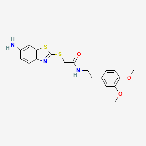 2-[(6-amino-1,3-benzothiazol-2-yl)sulfanyl]-N-[2-(3,4-dimethoxyphenyl)ethyl]acetamide