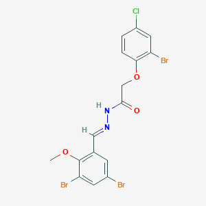 2-(2-bromo-4-chlorophenoxy)-N'-[(E)-(3,5-dibromo-2-methoxyphenyl)methylidene]acetohydrazide