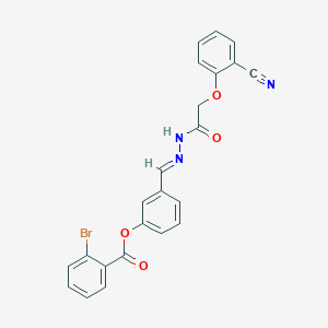 3-[(E)-{2-[(2-cyanophenoxy)acetyl]hydrazinylidene}methyl]phenyl 2-bromobenzoate