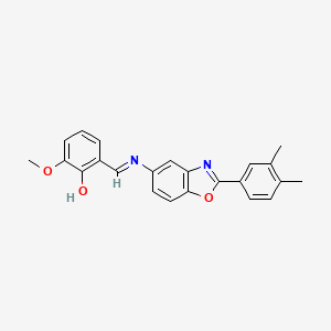 2-[(E)-{[2-(3,4-dimethylphenyl)-1,3-benzoxazol-5-yl]imino}methyl]-6-methoxyphenol