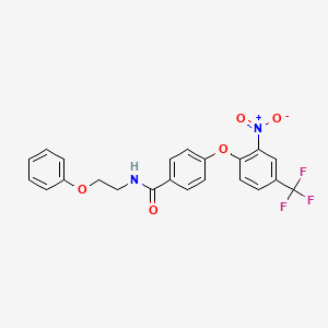 4-[2-nitro-4-(trifluoromethyl)phenoxy]-N-(2-phenoxyethyl)benzamide