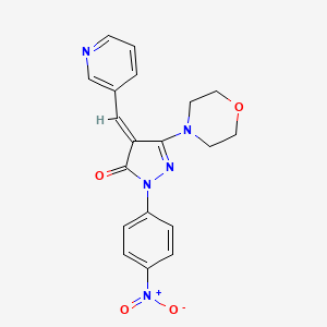 (4E)-5-(morpholin-4-yl)-2-(4-nitrophenyl)-4-(pyridin-3-ylmethylidene)-2,4-dihydro-3H-pyrazol-3-one