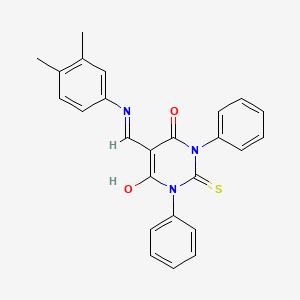 5-{[(3,4-dimethylphenyl)amino]methylidene}-1,3-diphenyl-2-thioxodihydropyrimidine-4,6(1H,5H)-dione