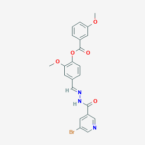 4-[(E)-{2-[(5-bromopyridin-3-yl)carbonyl]hydrazinylidene}methyl]-2-methoxyphenyl 3-methoxybenzoate