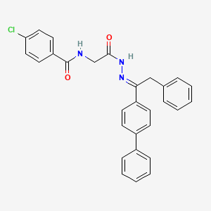 N-({N'-[(1E)-1-{[1,1'-Biphenyl]-4-YL}-2-phenylethylidene]hydrazinecarbonyl}methyl)-4-chlorobenzamide