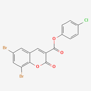 molecular formula C16H7Br2ClO4 B11545574 4-chlorophenyl 6,8-dibromo-2-oxo-2H-chromene-3-carboxylate 