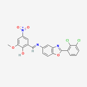 2-[(E)-{[2-(2,3-dichlorophenyl)-1,3-benzoxazol-5-yl]imino}methyl]-6-methoxy-4-nitrophenol