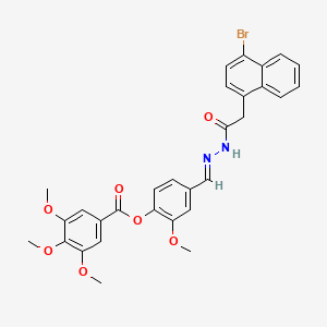 4-[(E)-{2-[(4-bromonaphthalen-1-yl)acetyl]hydrazinylidene}methyl]-2-methoxyphenyl 3,4,5-trimethoxybenzoate