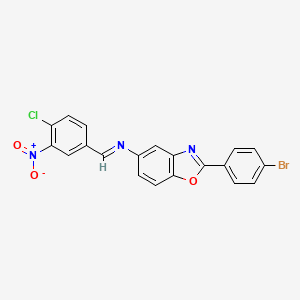 2-(4-bromophenyl)-N-[(E)-(4-chloro-3-nitrophenyl)methylidene]-1,3-benzoxazol-5-amine