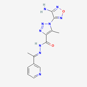 1-(4-amino-1,2,5-oxadiazol-3-yl)-5-methyl-N'-[(1E)-1-(pyridin-3-yl)ethylidene]-1H-1,2,3-triazole-4-carbohydrazide