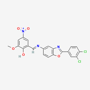 2-[(E)-{[2-(3,4-dichlorophenyl)-1,3-benzoxazol-5-yl]imino}methyl]-6-methoxy-4-nitrophenol