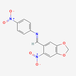 4-Nitro-N-[(E)-(6-nitro-1,3-benzodioxol-5-yl)methylidene]aniline