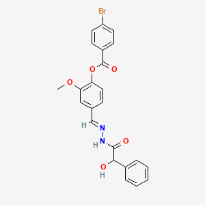 4-[(E)-{2-[hydroxy(phenyl)acetyl]hydrazinylidene}methyl]-2-methoxyphenyl 4-bromobenzoate