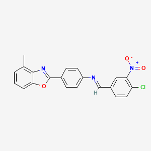 N-[(E)-(4-chloro-3-nitrophenyl)methylidene]-4-(4-methyl-1,3-benzoxazol-2-yl)aniline